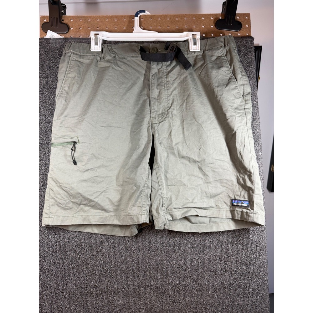 Patagonia Gi III Shorts Mens XL Green Organic Cotton Ripstop Belted Cargo